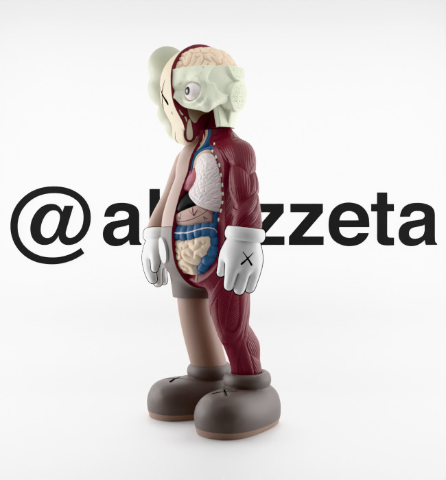 Kaws Flayed Open Companion Textured Low-poly 3D model_6