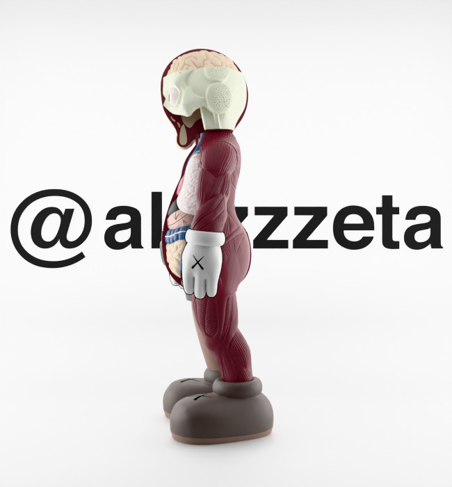 Kaws Flayed Open Companion Textured Low-poly 3D model_9