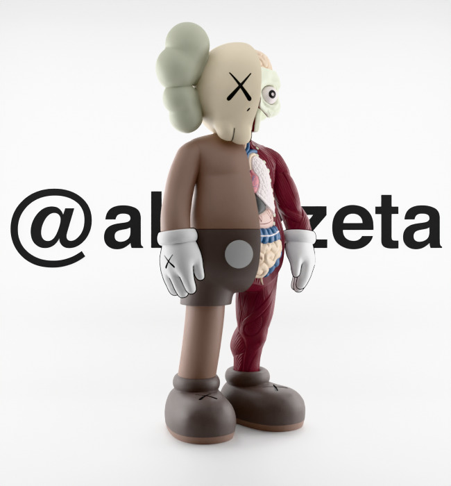 Kaws Flayed Open Companion Textured Low-poly 3D model_34