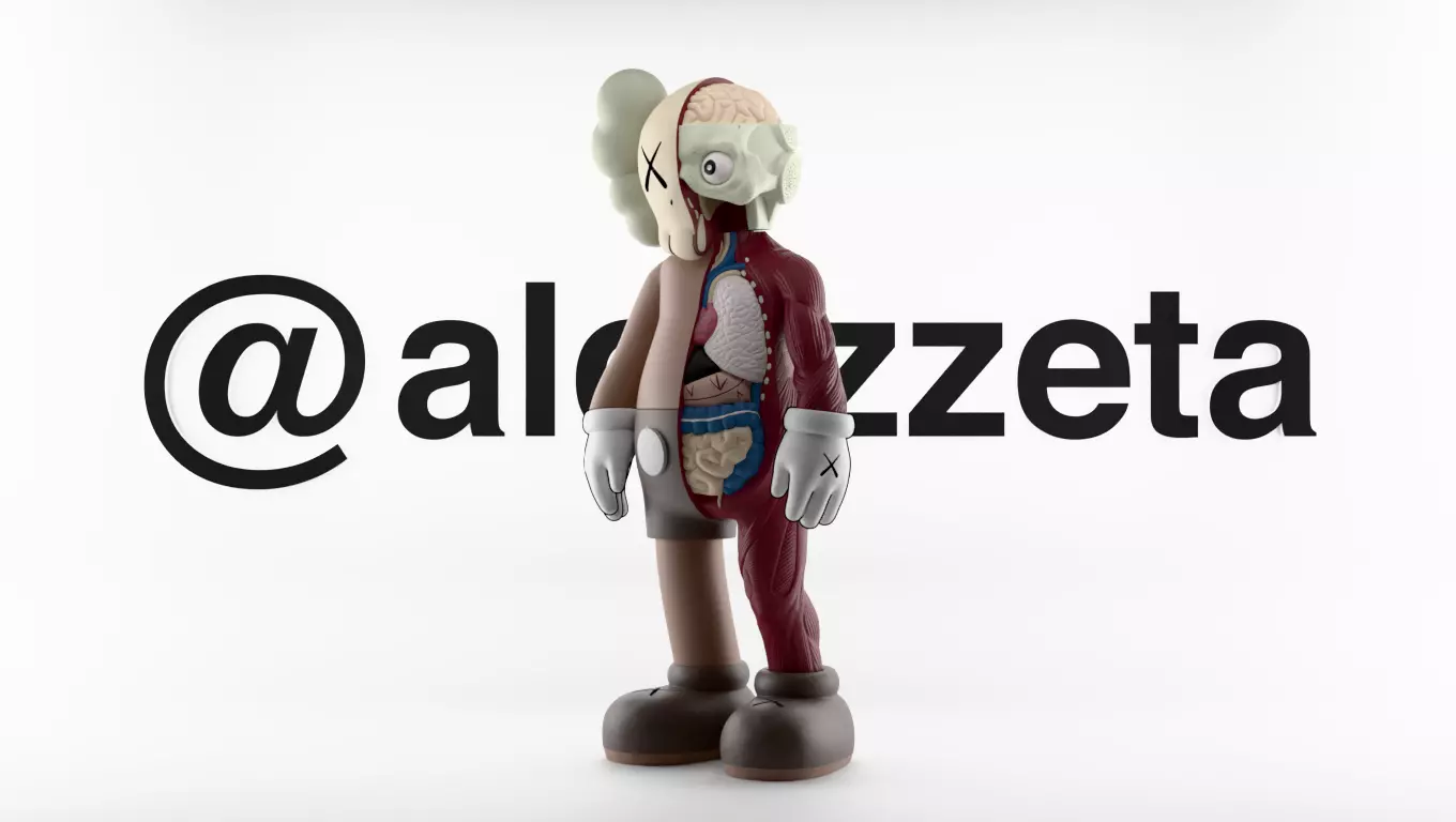 Kaws Flayed Open Companion Textured Low-poly 3D model_0