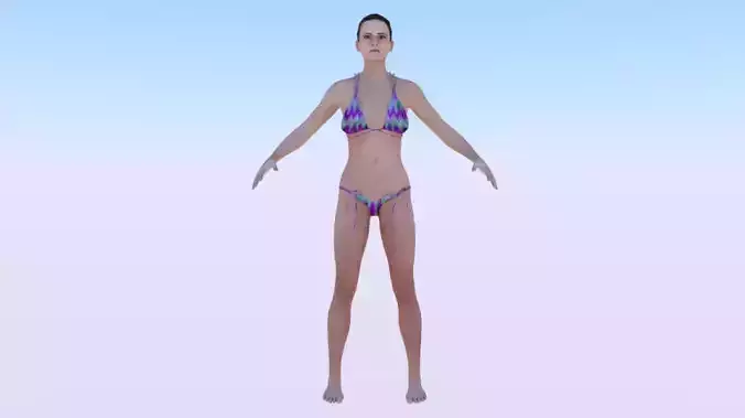 A Woman in a Bikini 01 Low-poly 3D model