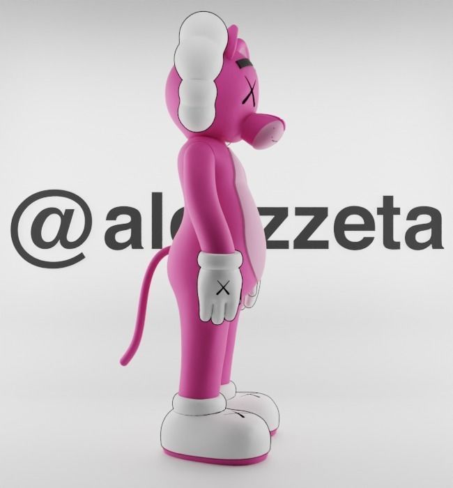 Kaws Pink Panther Textured Low-poly 3D model_29