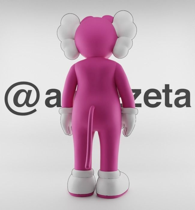 Kaws Pink Panther Textured Low-poly 3D model_20