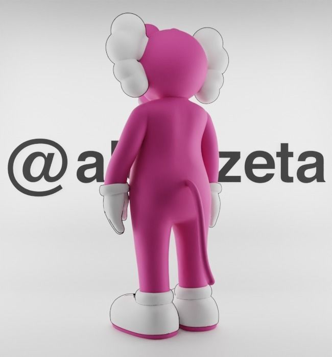 Kaws Pink Panther Textured Low-poly 3D model_16