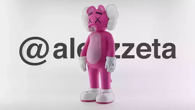 Kaws Pink Panther Textured Low-poly 3D model Kaws Pink Panther Textured Low-poly 3D model