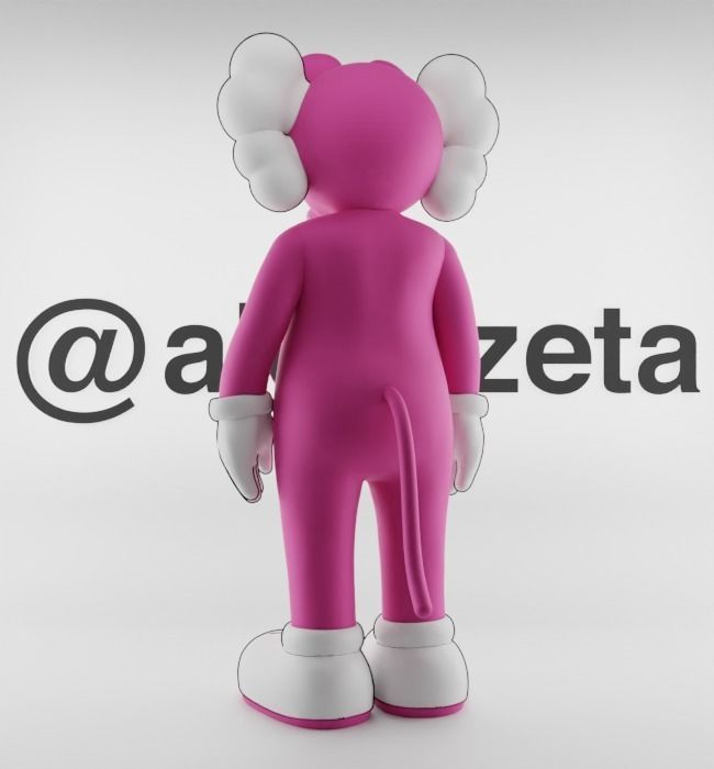 Kaws Pink Panther Textured Low-poly 3D model_17