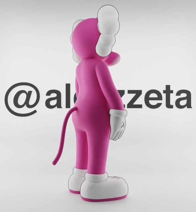 Kaws Pink Panther Textured Low-poly 3D model_25