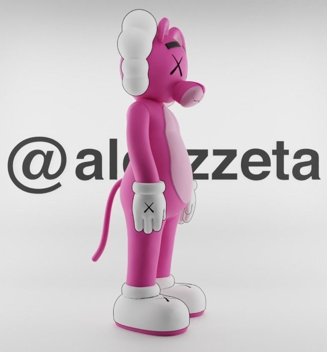 Kaws Pink Panther Textured Low-poly 3D model_30