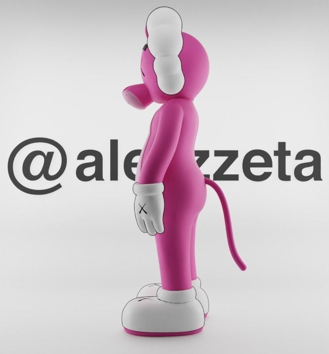 Kaws Pink Panther Textured Low-poly 3D model_11