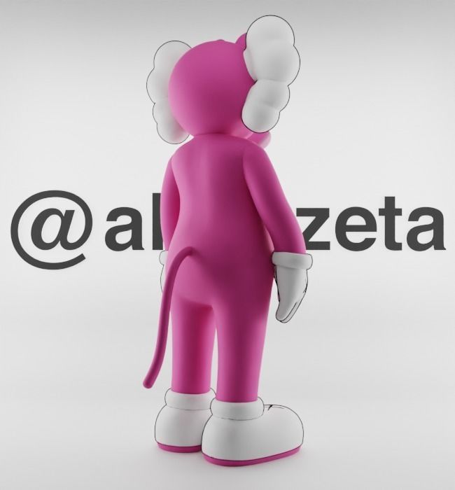 Kaws Pink Panther Textured Low-poly 3D model_23