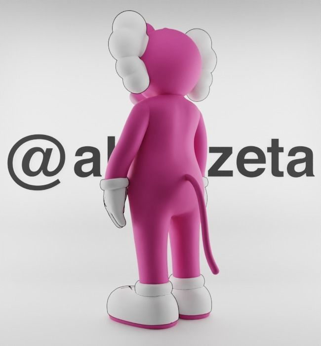 Kaws Pink Panther Textured Low-poly 3D model_15