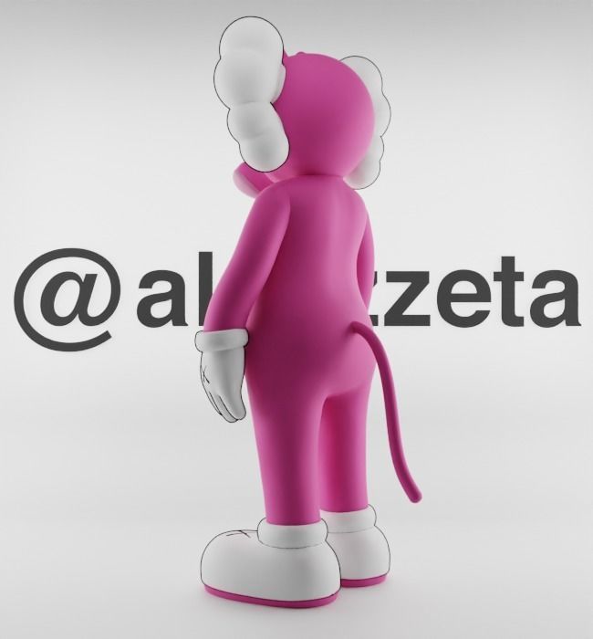 Kaws Pink Panther Textured Low-poly 3D model_14