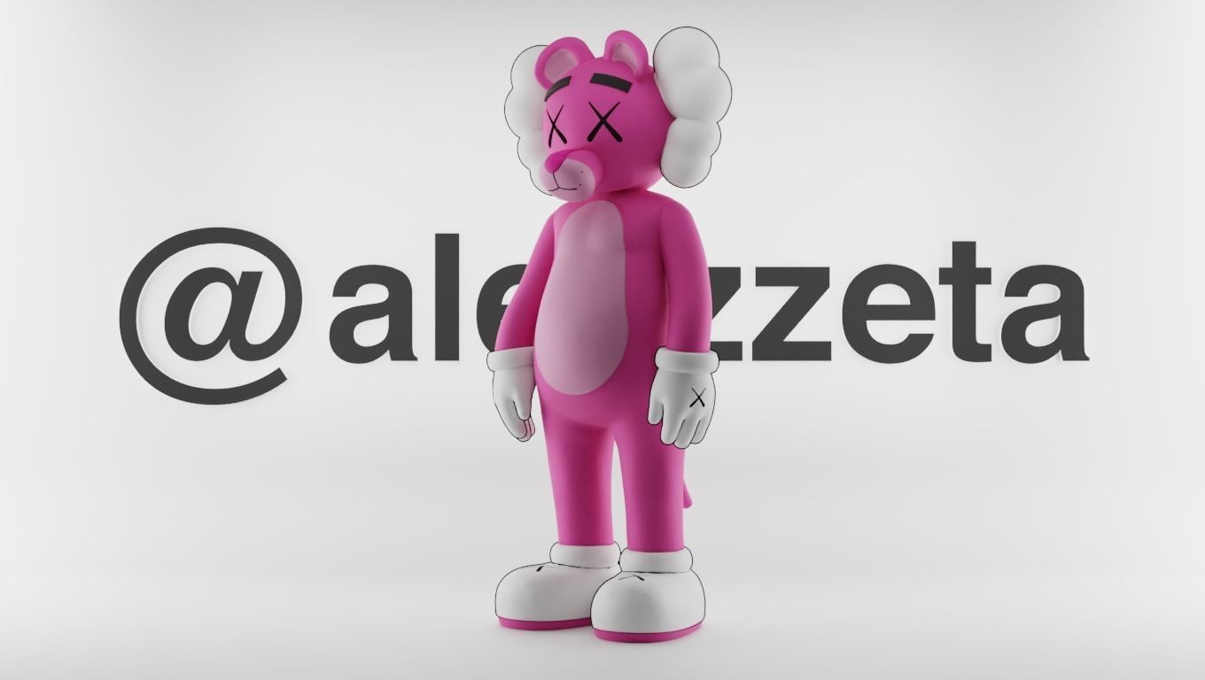 Kaws Pink Panther for Print 3D print model_1