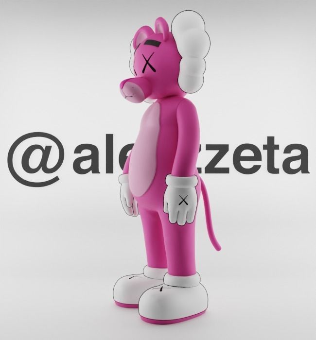 Kaws Pink Panther for Print 3D print model_8