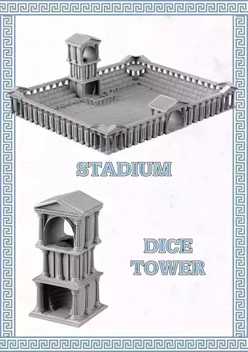 Stadium dice tower 3D print model