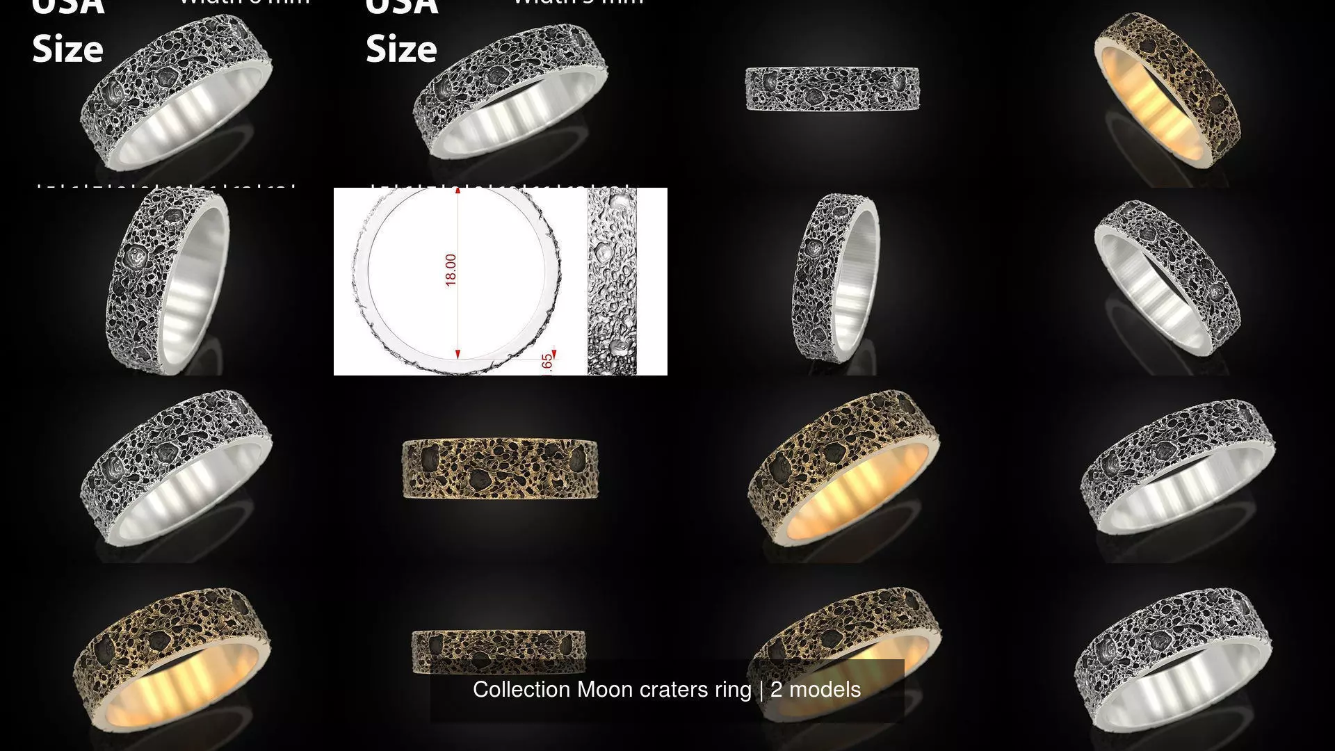 Collection Moon craters ring _1