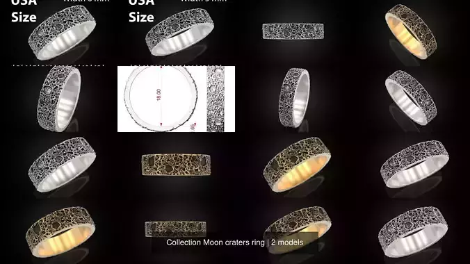Collection Moon craters ring