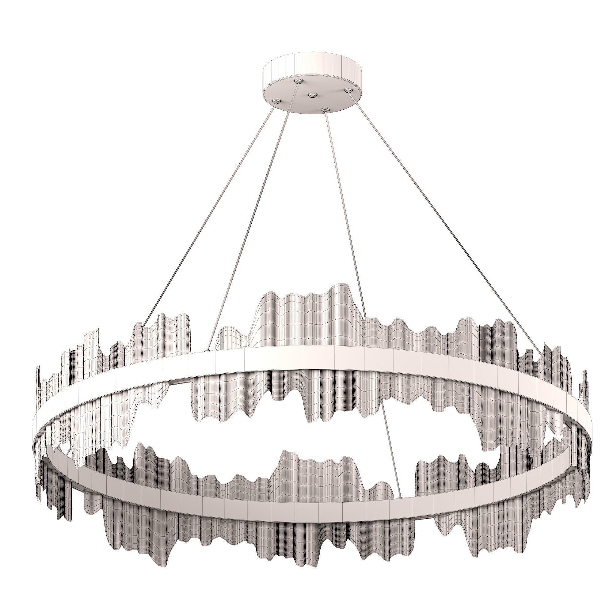 Nera Modern Ring Chandelier 3D model_2