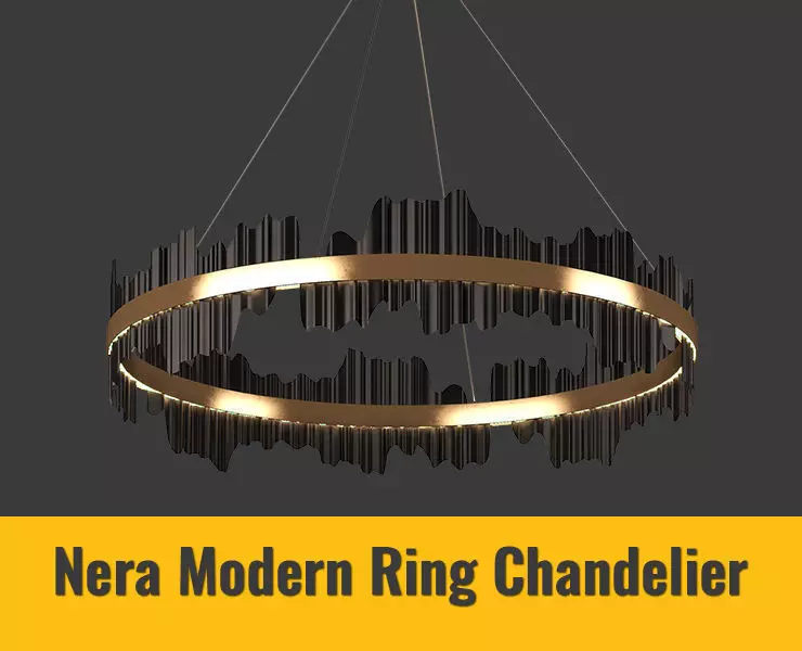 Nera Modern Ring Chandelier 3D model_0