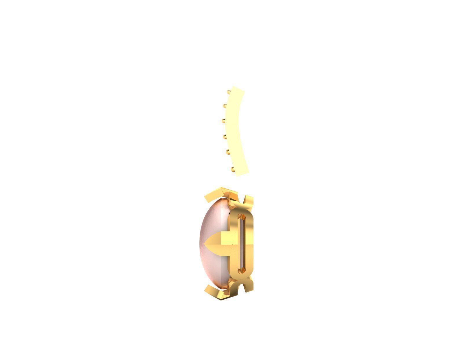 Opal Stone Earring 3Ddm stl obj fbx Render Details 3D print model_11