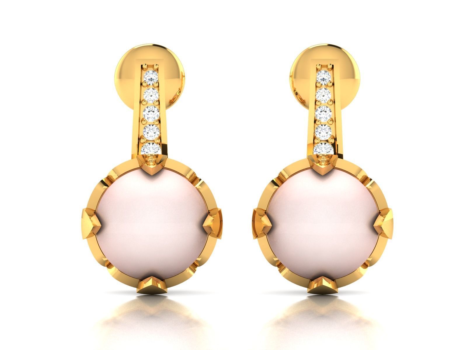 Opal Stone Earring 3Ddm stl obj fbx Render Details 3D print model_3