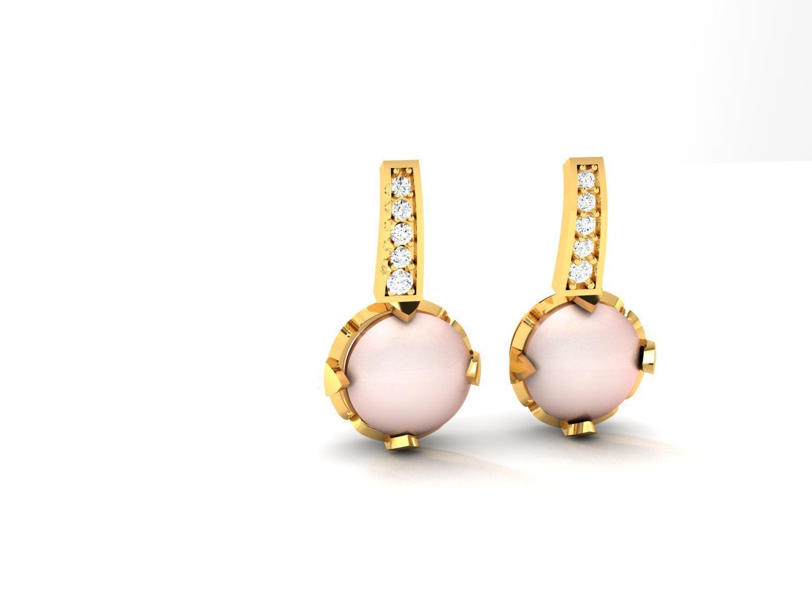 Opal Stone Earring 3Ddm stl obj fbx Render Details 3D print model_7