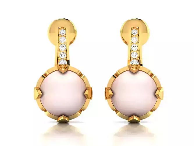 Opal Stone Earring 3Ddm stl obj fbx Render Details 3D print model