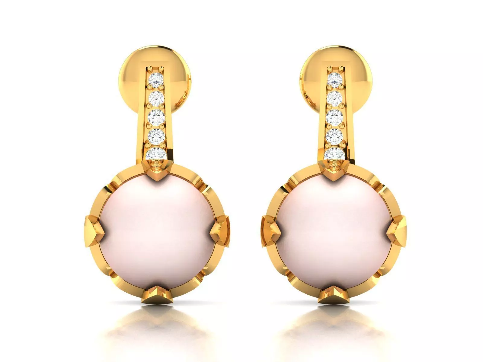 Opal Stone Earring 3Ddm stl obj fbx Render Details 3D print model_0