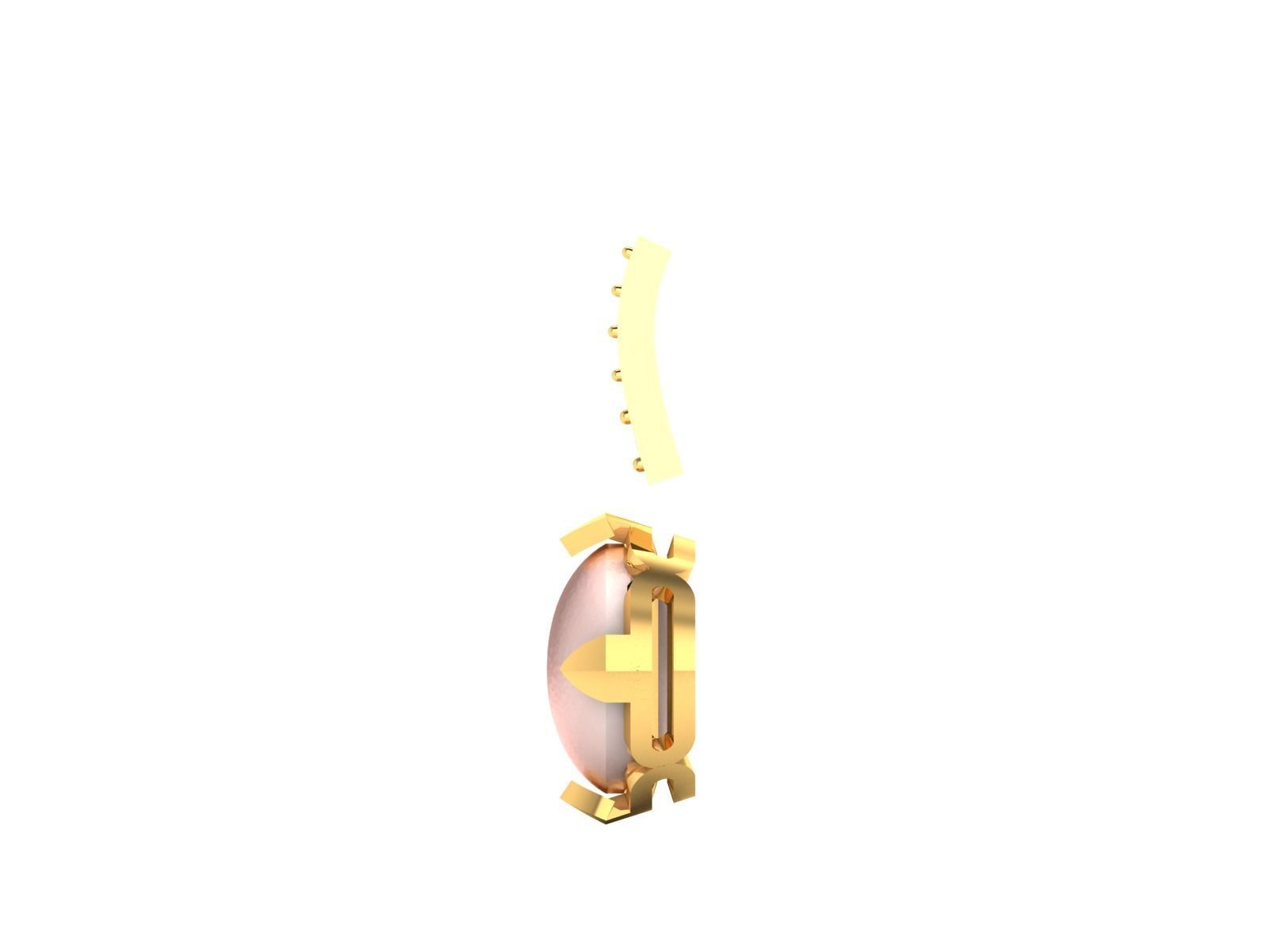 Opal Stone Earring 3Ddm stl obj fbx Render Details 3D print model_12