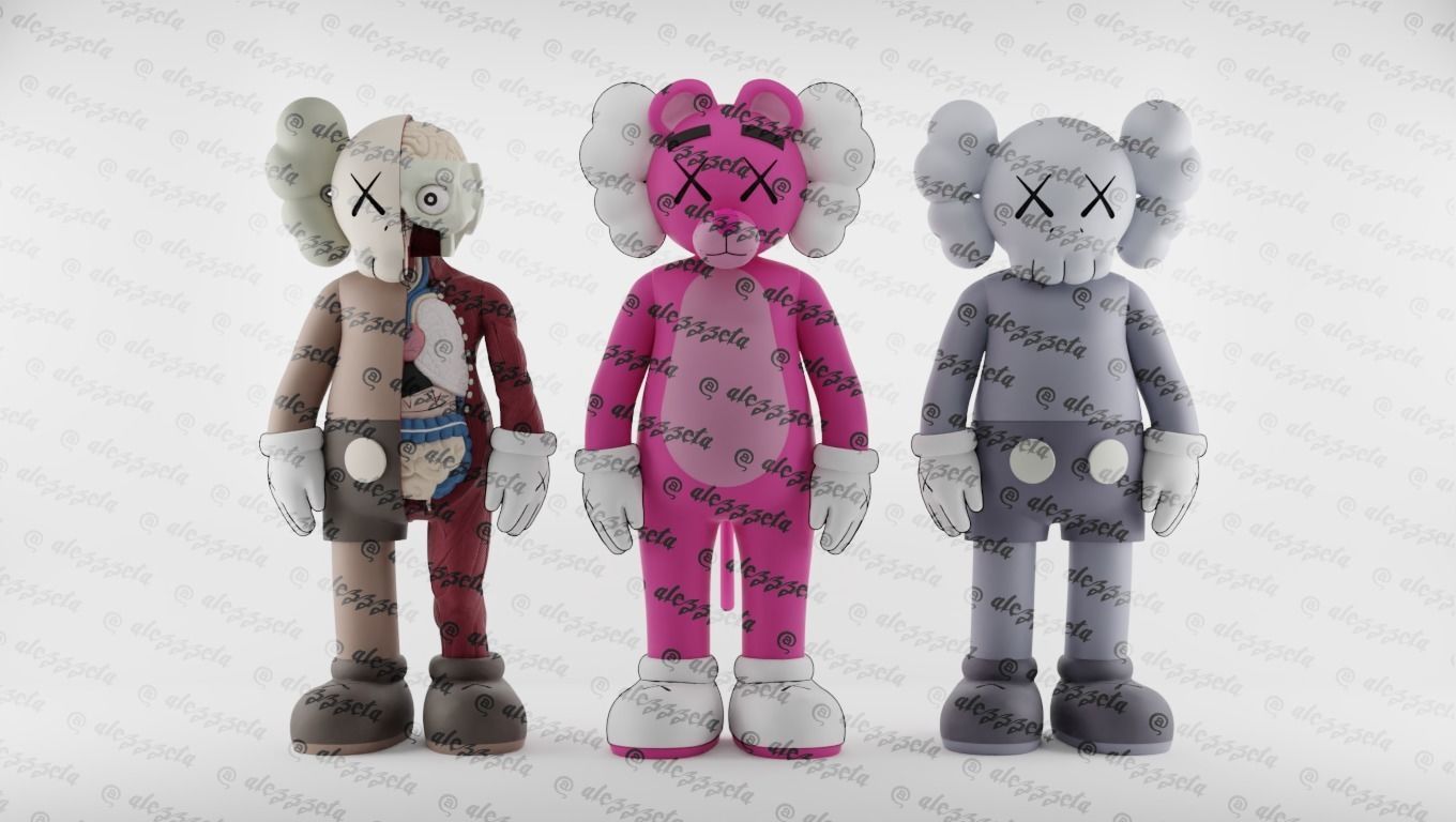 Kaws Pink Panther x Companion x Flayed Open for Print 3D print model_1