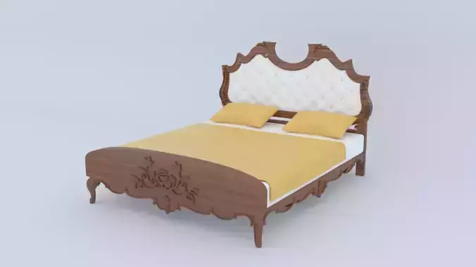 Bed model ornate with wooden headboard