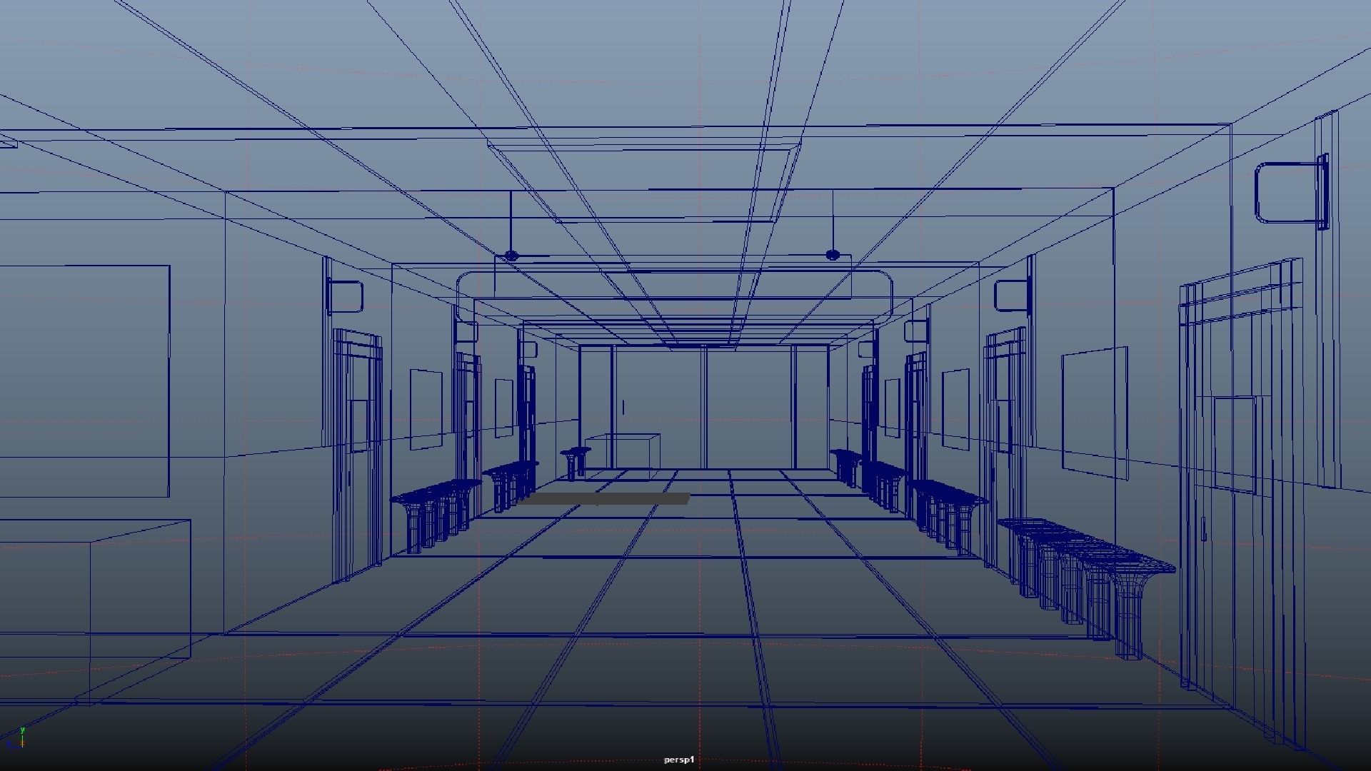 3D Corridor Hospital 3D model_3