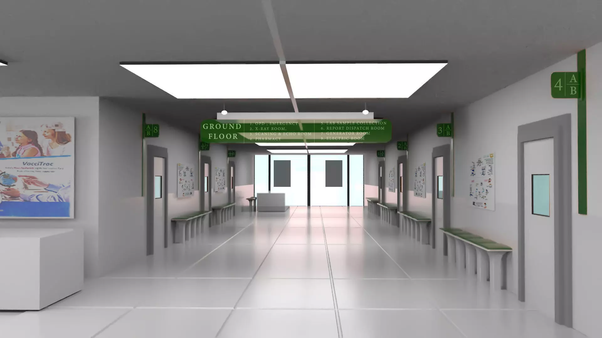 3D Corridor Hospital 3D model_0