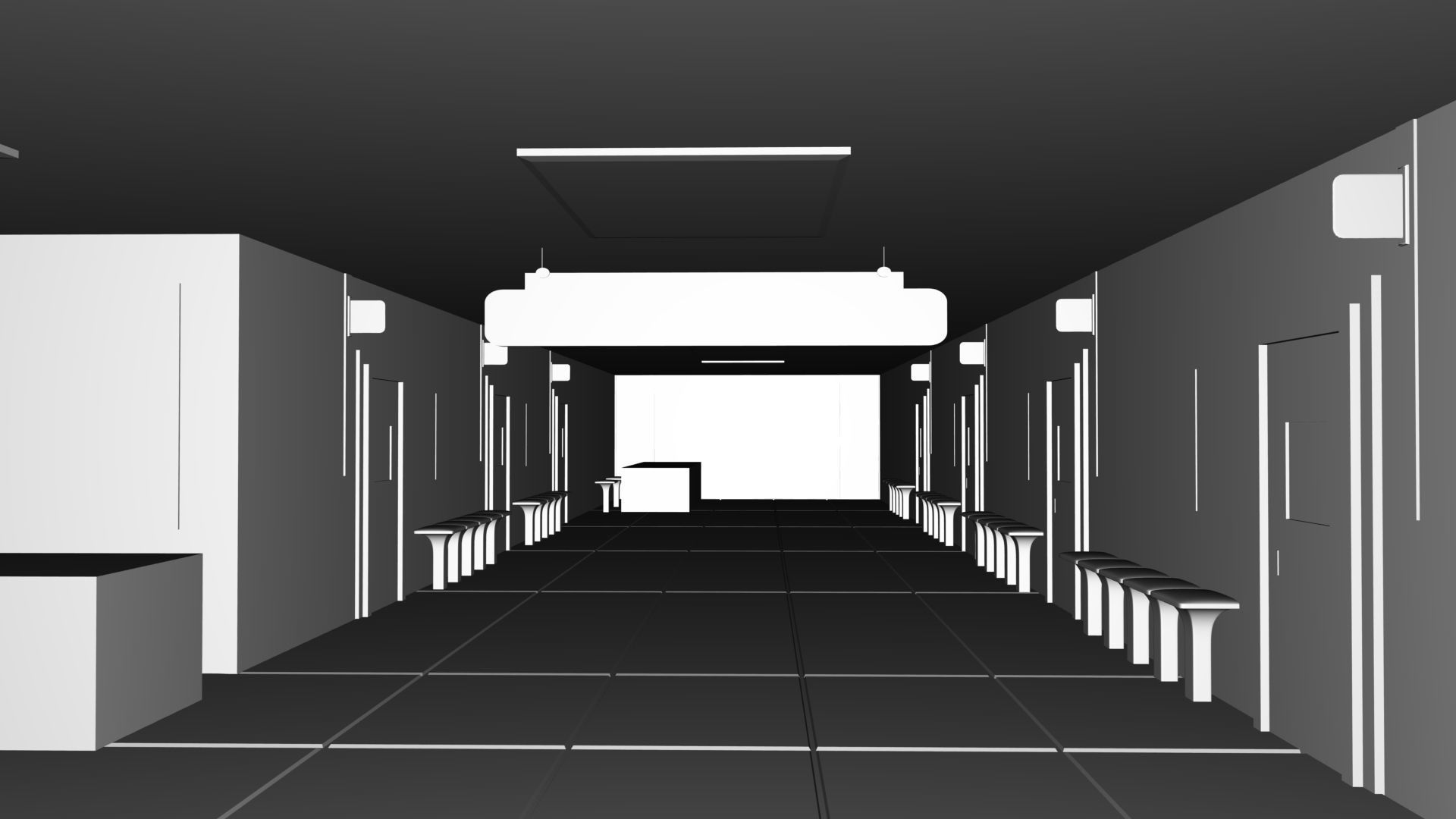 3D Corridor Hospital 3D model_2