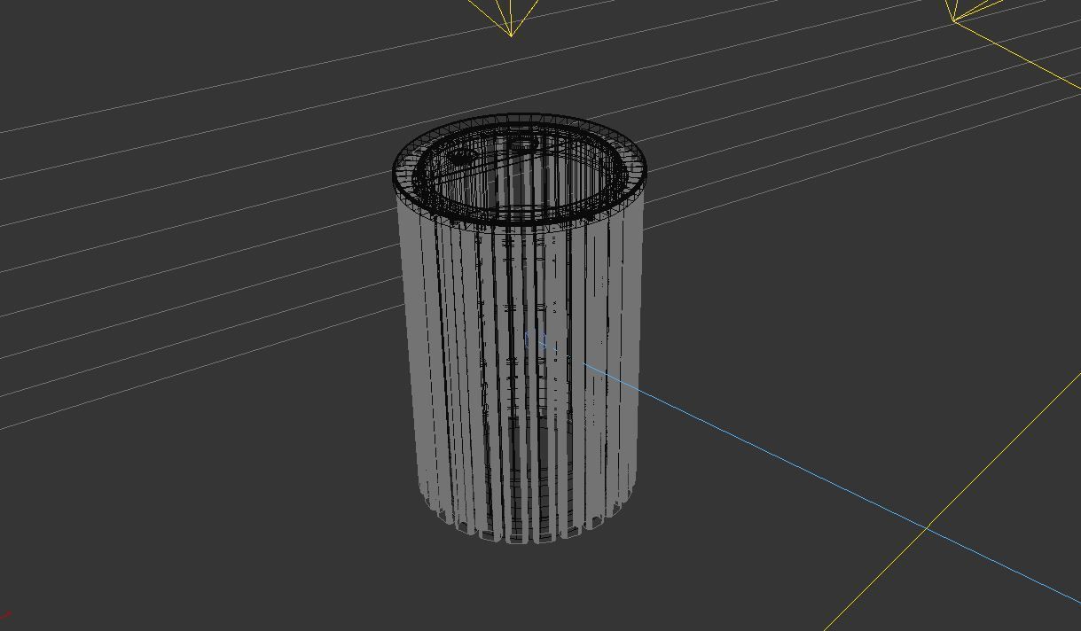 Wooden Trash Bin 3D model_2