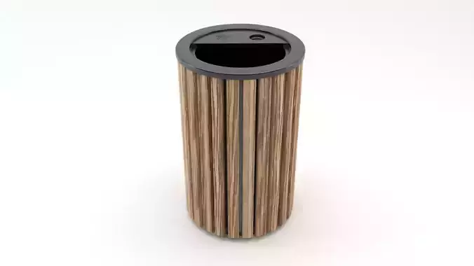 Wooden Trash Bin