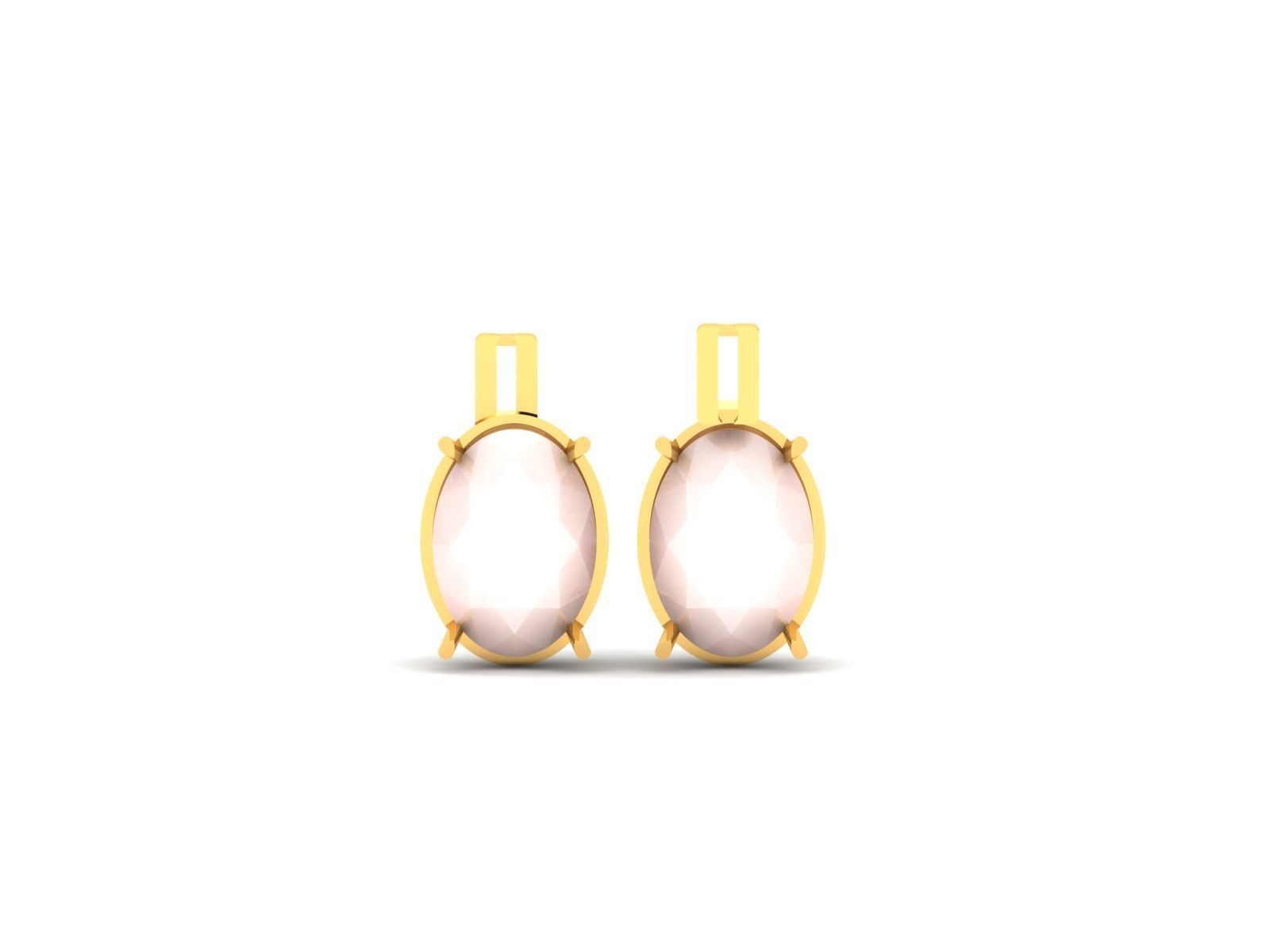 Opal Stone Earring 3Ddm stl obj fbx Render Details 3D print model_2