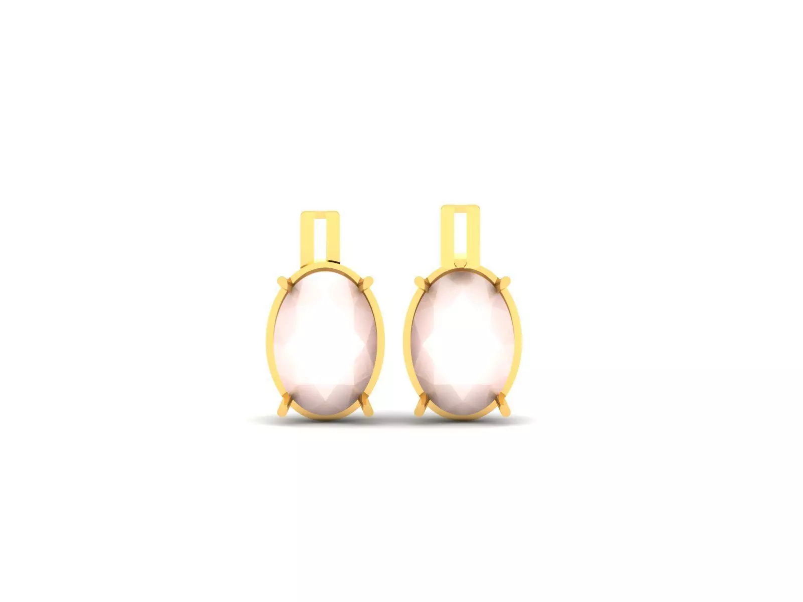 Opal Stone Earring 3Ddm stl obj fbx Render Details 3D print model_0