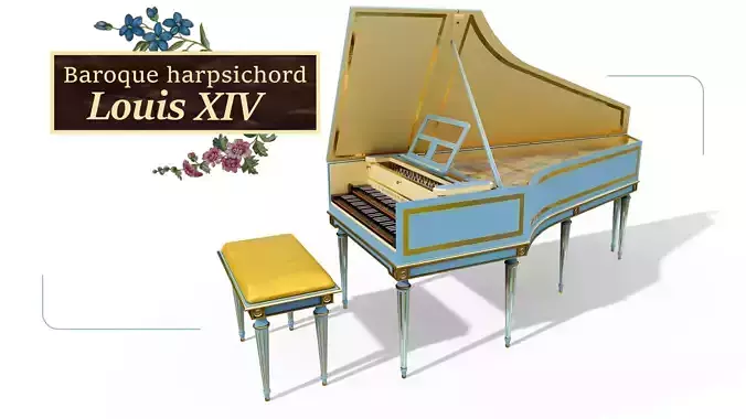 Baroque Harpsichord Louis XIV
