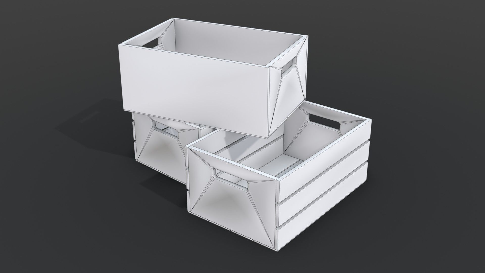 Wooden Crates Set Low-poly 3D model_28