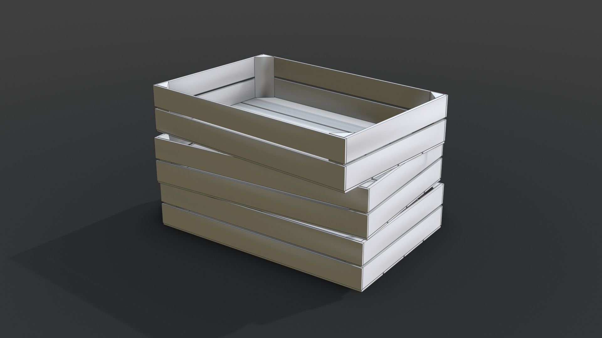 Wooden Crates Set Low-poly 3D model_25