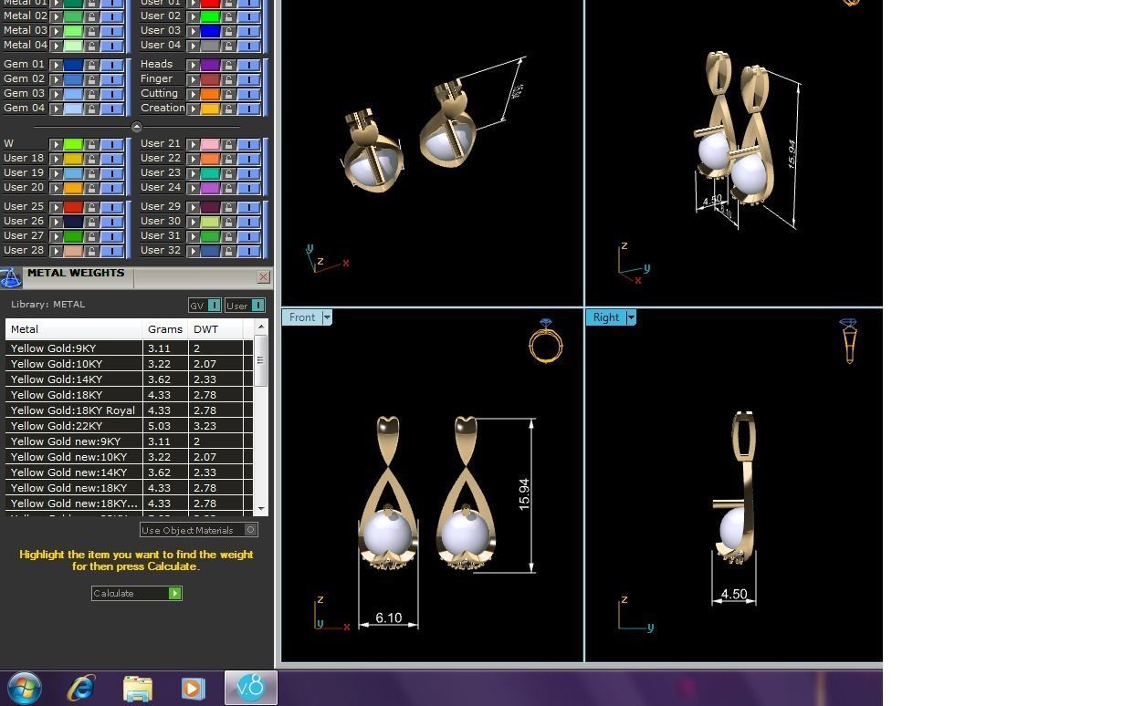 Women Earring 3dm stl fbx obj Render Details 3D print model_6