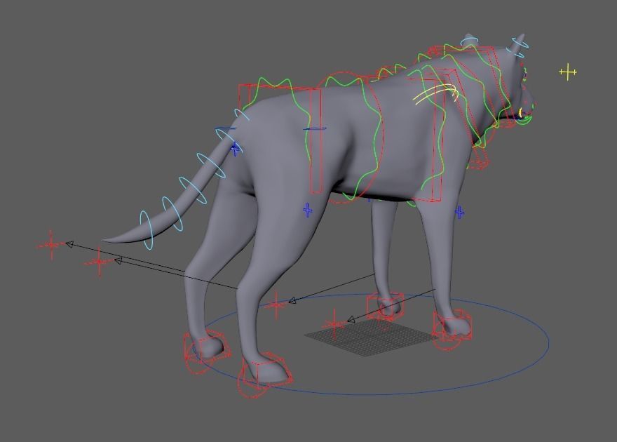 Wolf rig 3D model_4