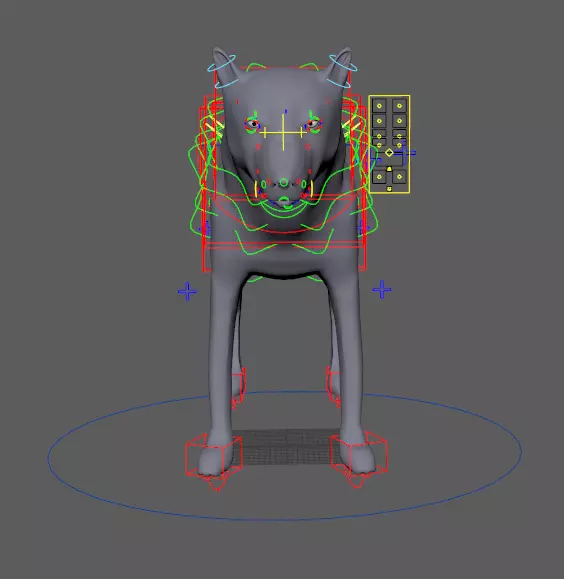 Wolf rig 3D model_0