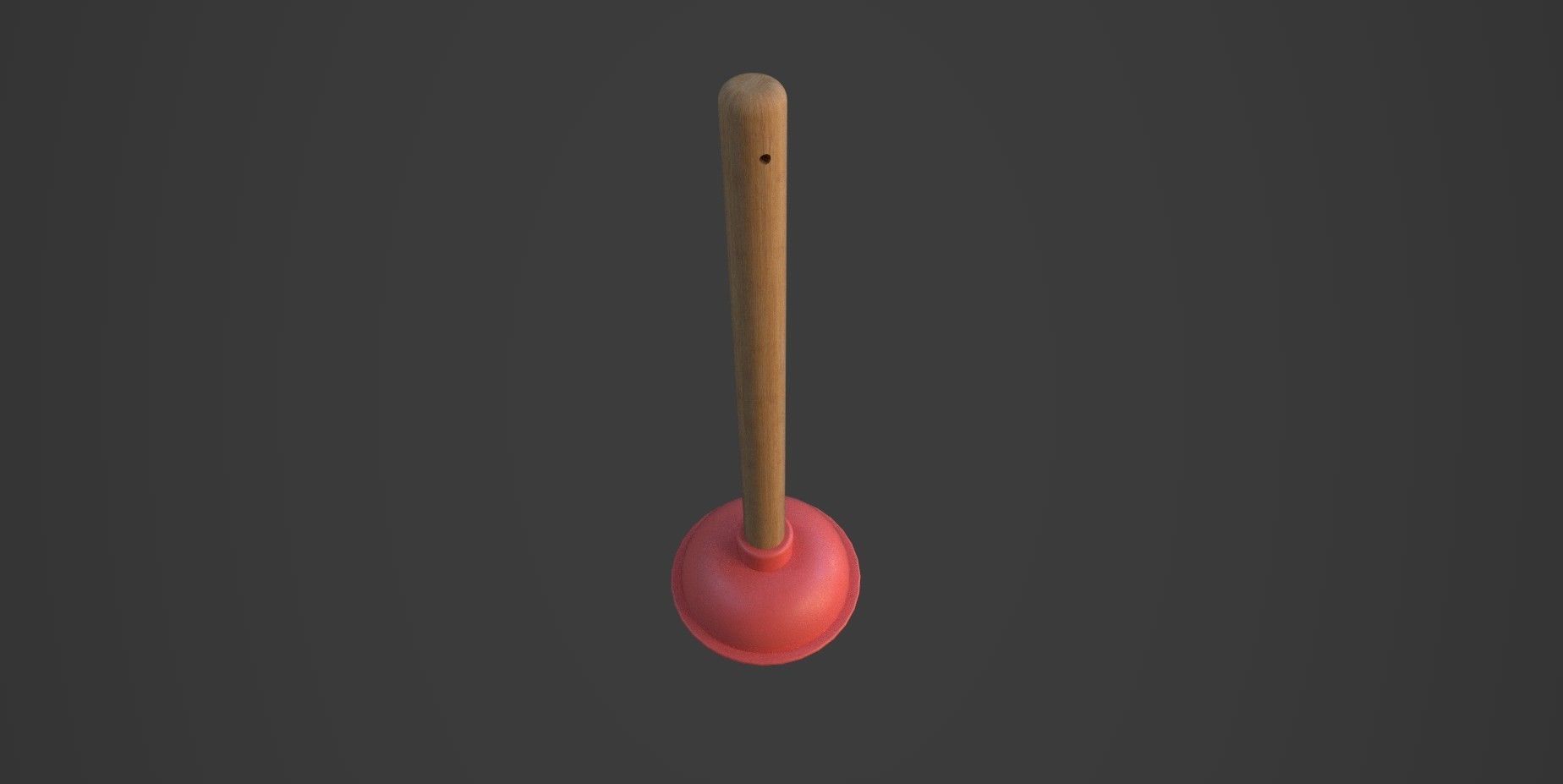Toilet Plunger Low-poly 3D model_5
