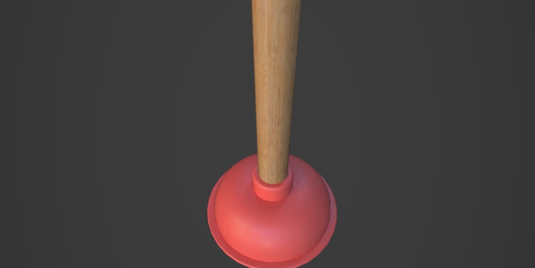 Toilet Plunger Low-poly 3D model_3