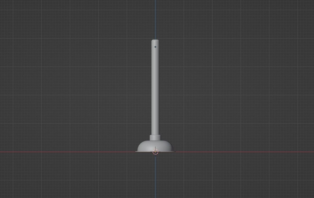 Toilet Plunger Low-poly 3D model_6