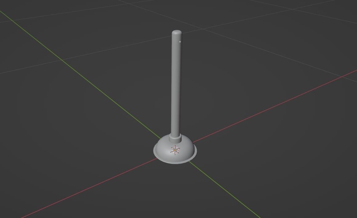 Toilet Plunger Low-poly 3D model_8