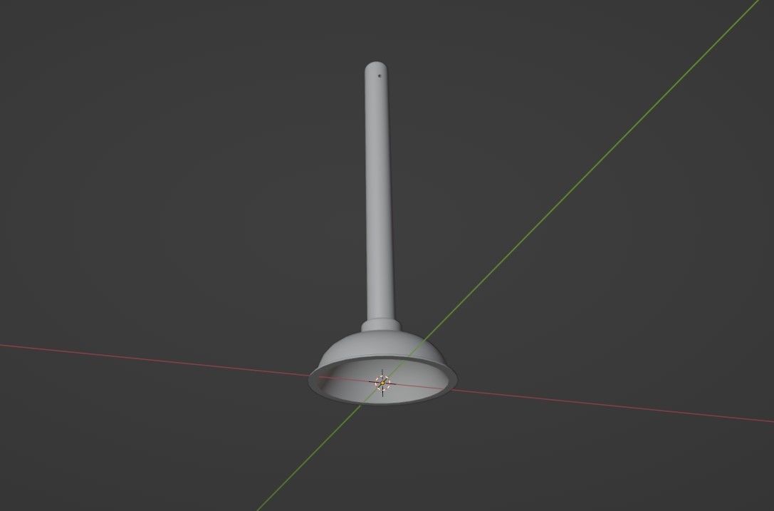 Toilet Plunger Low-poly 3D model_9