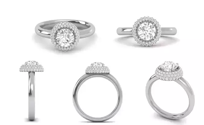 Diamond Solitare Ring Combination Setting  3D print model
